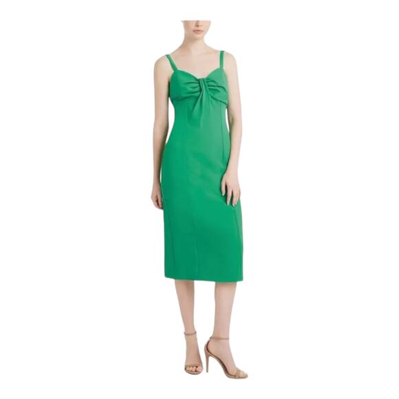 Cinq a Sept Dress Erica Sleeveless midi sheath green size 14 - Picture 1 of 8